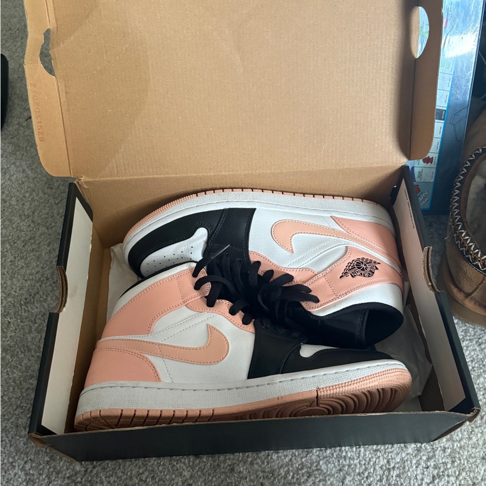 Nike Black and Pink Air Jordan Sneakers